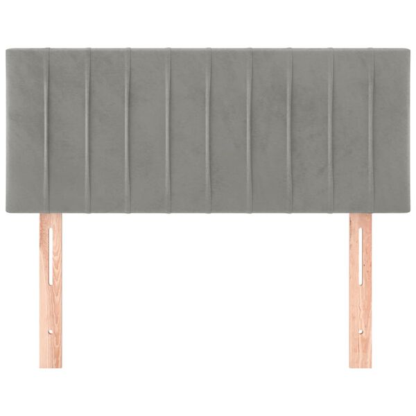 vidaXL Posteljno vzglavje svetlo sivo 80x5x78/88 cm žamet