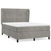 vidaXL Box spring postelja z vzmetnico svetlo siv 140x190 cm žamet