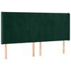vidaXL Vzglavje z u&scaron;esi temno zeleno 163x16x118/128 cm žamet