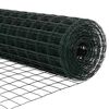 vidaXL Ograja s stebrom Zelena 0,6 x 25 m Jeklo in PVC