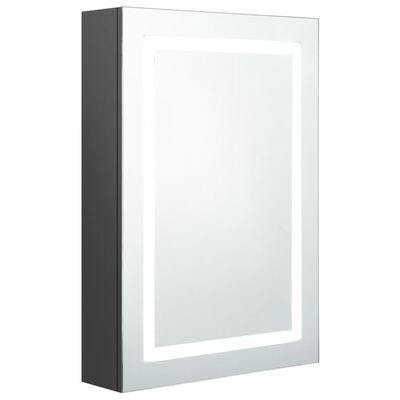 vidaXL LED kopalniška omarica z ogledalom siva 50x13x70 cm