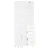 vidaXL Visoka omara bela 69,5x34x180 cm inženirski les
