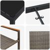 vidaXL Komplet za jedilnico v vrtu z blazino 5 pcs Siva poli ratan