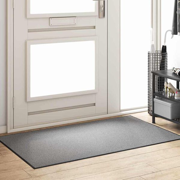 vidaXL Doormat Drugo Siva in črna 90 x 150 cm Polipropilen in vinil