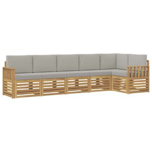 vidaXL Zunanja garnitura za sedenje 6 pcs Bela in svetlo siva