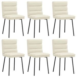 vidaXL jedilni stoli 6 kosov krem žamet