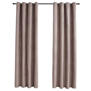 vidaXL Zatemnitvene zavese z obročki 2 kosa taupe 140x245 cm
