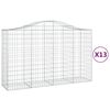 vidaXL Obokana gabionska ko&scaron;ara 13 kos 200x50x120/140cm cinkano železo