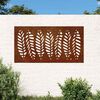 vidaXL Vrtna stenska dekoracija 105x55 cm corten jeklo listje