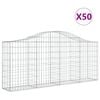 vidaXL Obokane gabion ko&scaron;are 50 kosov 200x30x80/100 cm cinkano železo