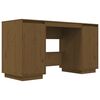 vidaXL Pisalna miza medeno rjava 140x50x75 cm trdna borovina