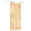 vidaXL Drsna vrata Naravna in bela 95 x 210 cm Masiven borov les