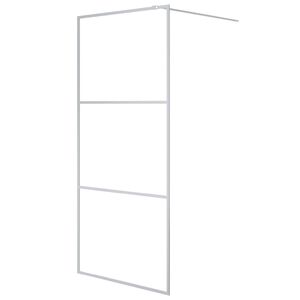 vidaXL Pregrada za tu&scaron; srebrna 90x195 cm prozorno ESG steklo