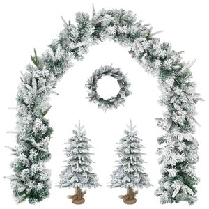 vidaXL Mini božično drevesce 45 cm PVC in PE Zelena in Bela