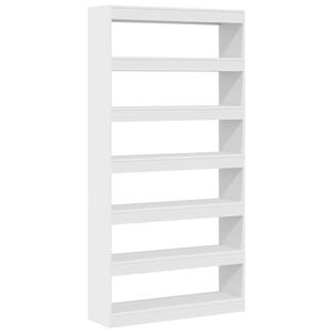 vidaXL Knjigovni omar 6 ravni 100 x 30 x 198 cm Inženirski les Bela