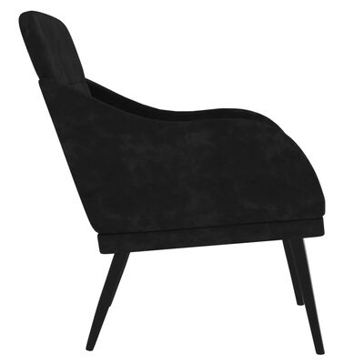 vidaXL Fotelj črn 63x76x80 cm žamet