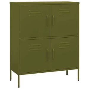 vidaXL Omara za shranjevanje olivno zelena 80x35x101,5 cm jeklo
