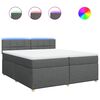 vidaXL Box spring postelja z vzmetnico temno siva 200x200 cm blago