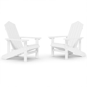 vidaXL Vrtni stoli Adirondack 2 kosa HDPE beli