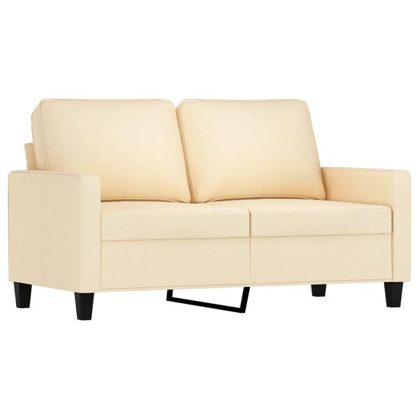 vidaXL Sedežna garnitura 3-delna z blazinami krem blago