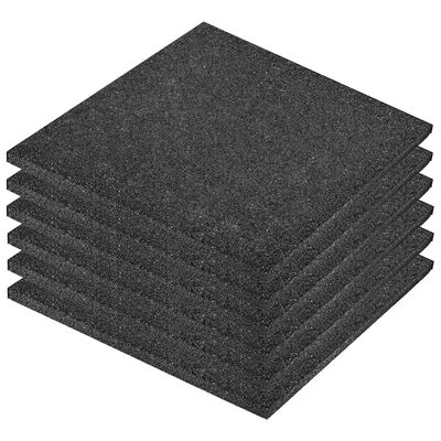 vidaXL Varnostne talne plošče 6 kosov guma 50x50x3 cm črne