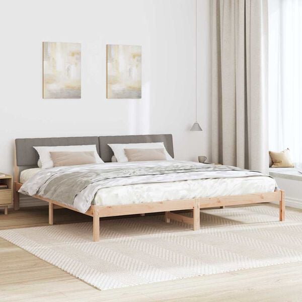vidaXL Kovinska posteljna konstrukcija Rjava in taupe 200 x 200 cm