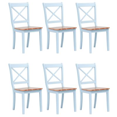 vidaXL Jedilni stoli 6 kosov sivi in naravni trdni kavčukovec