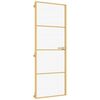vidaXL Notranja vrata ozka zlata 76x201,5cm kaljeno steklo in aluminij