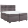 vidaXL Box spring postelja z vzmetnico siva 200x200 cm umetno usnje