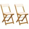 vidaXL Zunanje bistro stolice 2 pcs Kremno bela 40 x 53 x 80 cm