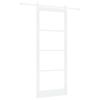 vidaXL Drsna vrata 93 x 232 cm Trden borov les in steklo Bela