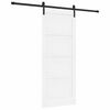 vidaXL Drsna vrata Bela 83 x 202 cm Trdna borovina