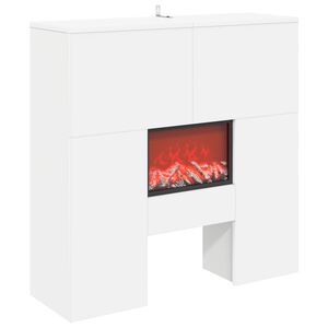 vidaXL Električni kamin Bela 75 x 24,5 x 75 cm Inženirski les