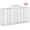 vidaXL Obokana gabionska ko&scaron;ara 25 kos 200x50x100/120cm cinkano železo