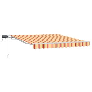 vidaXL Retraktilna tenda z LED lučmi Rumena in oranžna 300 x 250 cm