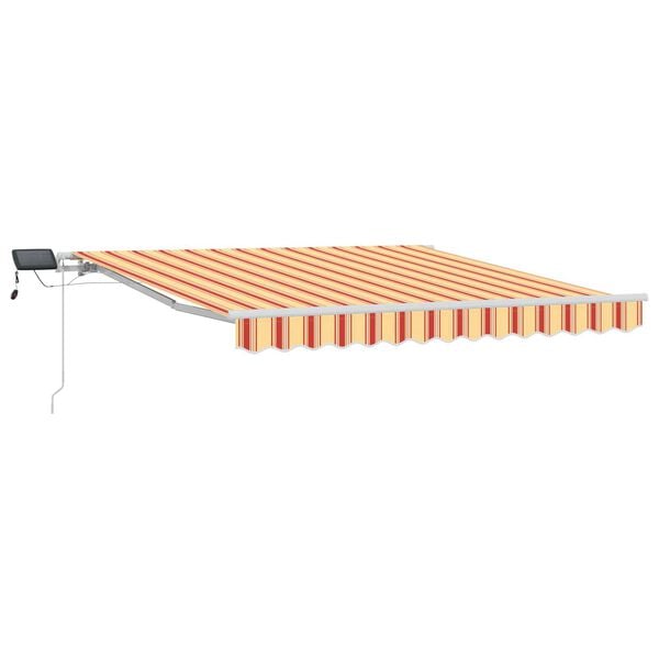 vidaXL Retraktilna tenda z LED lučmi Rumena in oranžna 300 x 250 cm