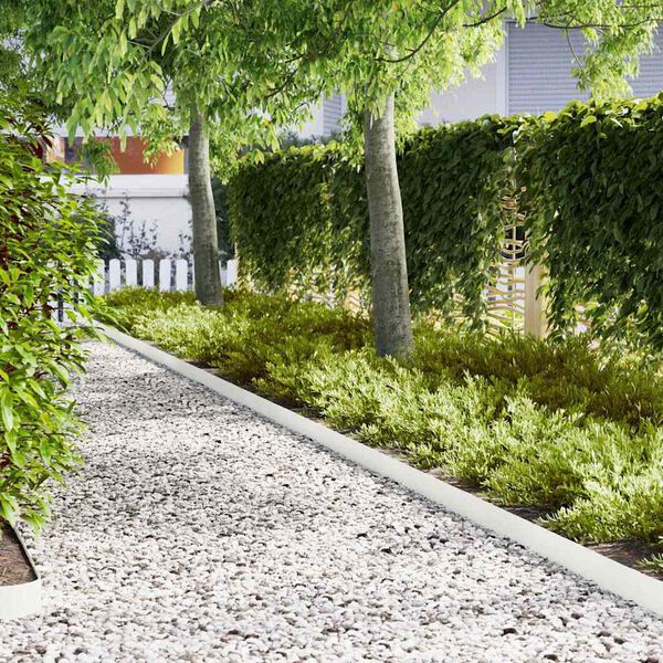 vidaXL Robovi trave 10 pcs Bela 100 x 0,05 x 20 cm Medenina