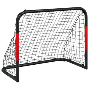 vidaXL Nogometni gol z mrežo rdeč in črn 90x48x71 cm jeklo