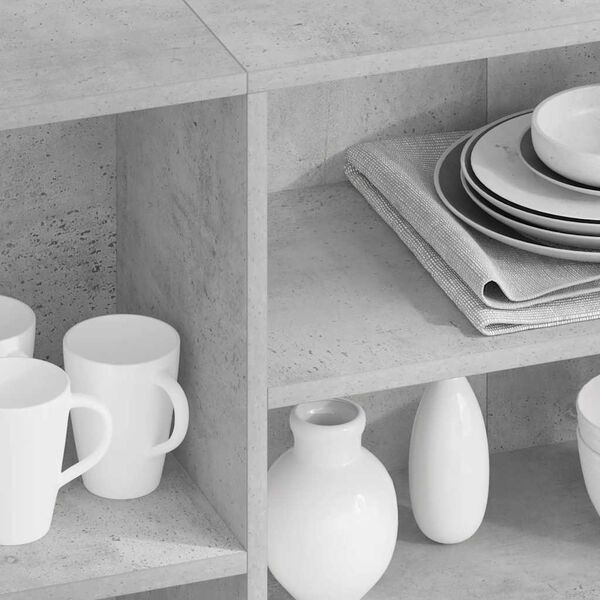 vidaXL Komoda betonsko siva 120x30x75 cm iverna plošča