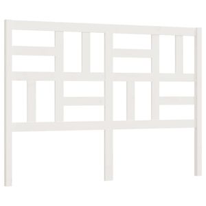 vidaXL Posteljno vzglavje belo 126x4x104 cm trdna borovina