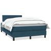 vidaXL Box spring postelja z vzmetnico temno modra 120x210 cm žamet