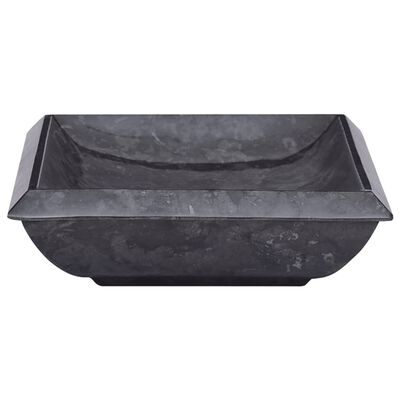 vidaXL Umivalnik črn 50x35x10 cm marmor