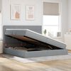 vidaXL Postelja z dodatnim prostorom za shranjevanje in LED osvetlitvijo