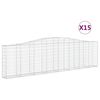 vidaXL Obokane gabion ko&scaron;are 15kosov 400x30x100/120cm pocinkano železo