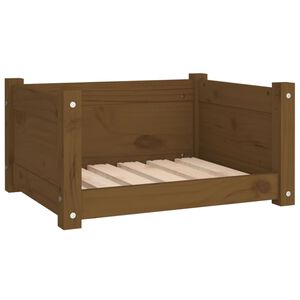 vidaXL Pasja postelja medeno rjavo 55,5x45,5x28 cm trdna borovina