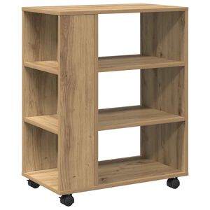 vidaXL Omarica na kolesih artisan hrast 60x35x75 cm inženirski les