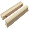vidaXL Ravna ročica 2 pcs Naravna barva lesa 130 x 25 x 30 mm