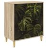 vidaXL Predalni &scaron;afka ELBURG Tisk na palmovi listi 66 x 36,5 x 75 cm