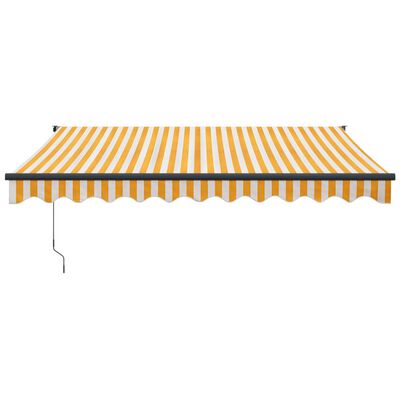 vidaXL Zložljiva tenda rumena in bela 3x2,5 m blago in aluminij