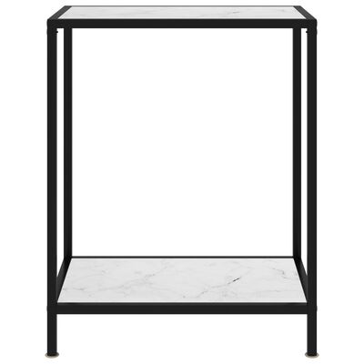 vidaXL Konzolna mizica bela 60x35x75 cm kaljeno steklo